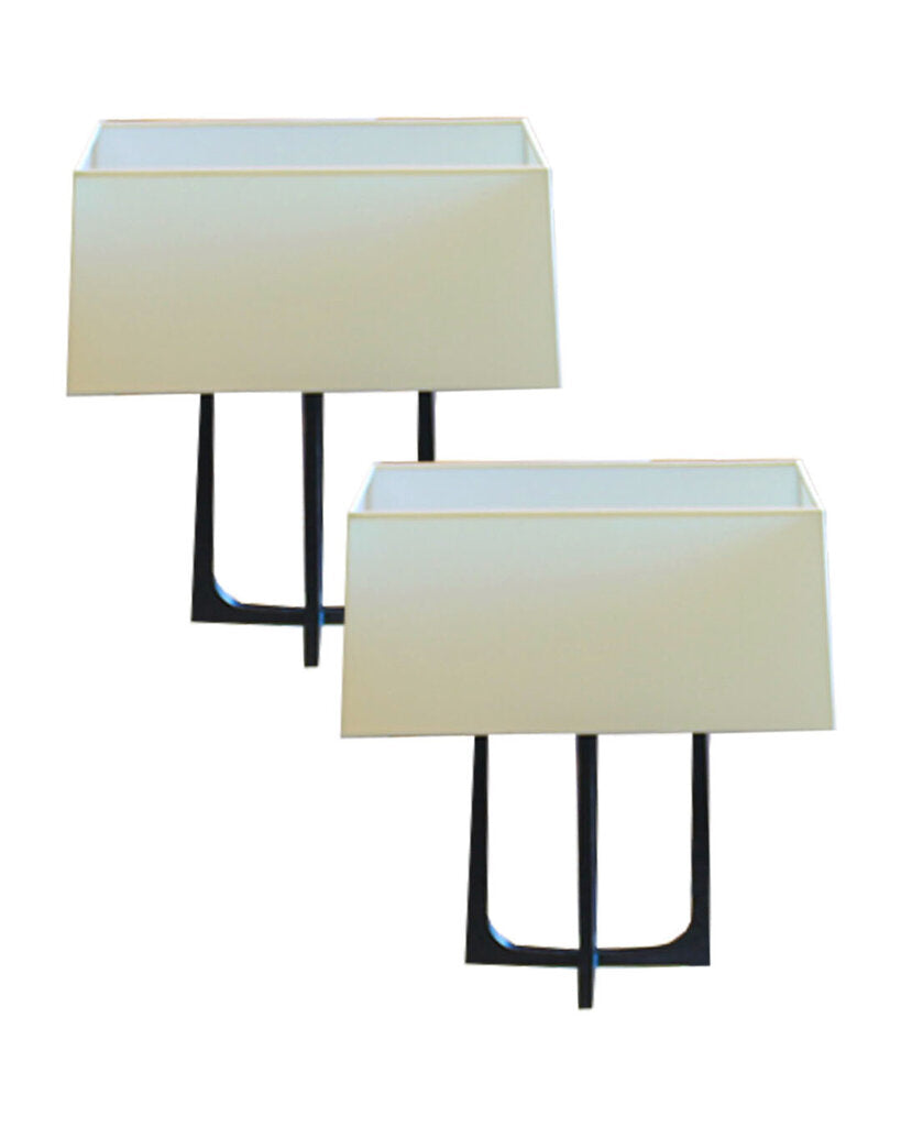 Visual Comfort Black Hammered Metal Scala Table Lamps 18.25H - PAIR