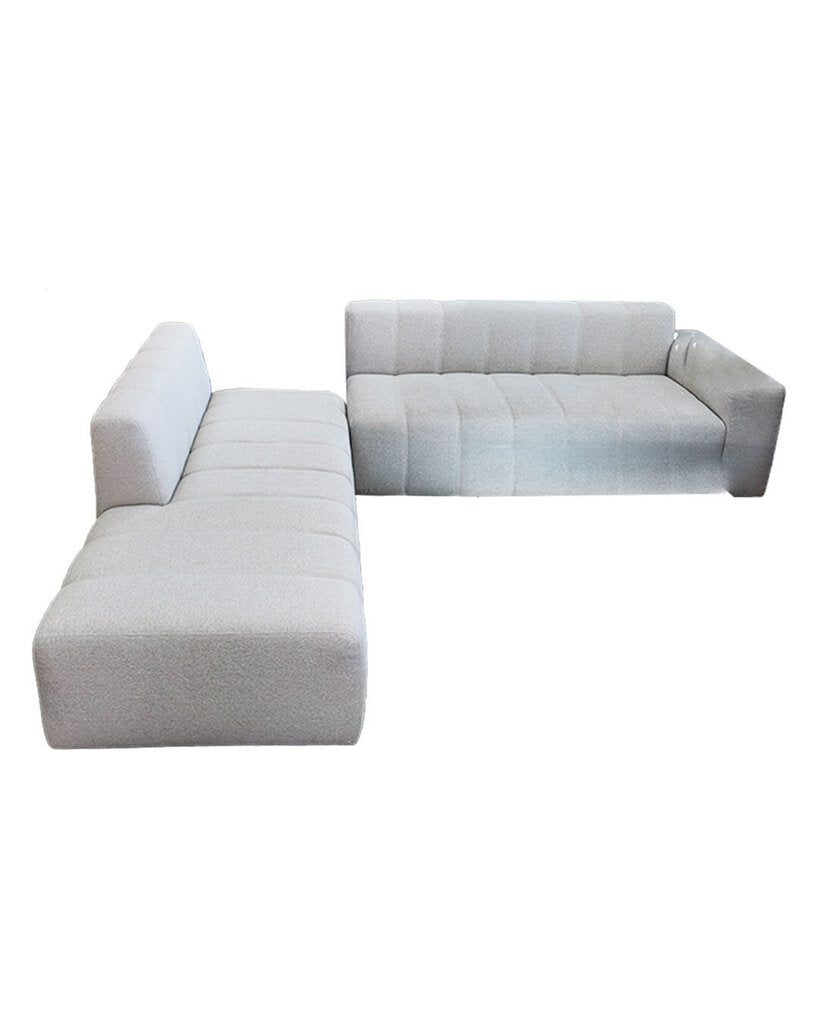 Modular Channeled Two-Piece Sectional Sofa w/Side Table 81 x 38 x 32.5H (each)