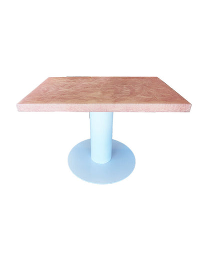 Pink Swirl Pedestal Table, High Quality Epoxy Resin on Hardwood by Louiet Designs 45.5D 30D 30H