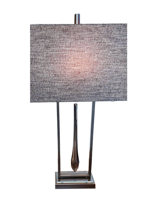 Harp & Finial Calhahan Table Lamps, Grey Shades - PAIR