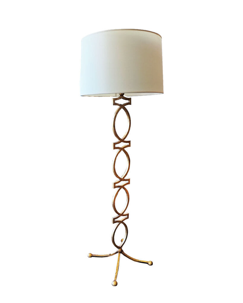 Niermann Weeks Montaigne Floor Lamp, Distressed Gold Leaf Finish 66H