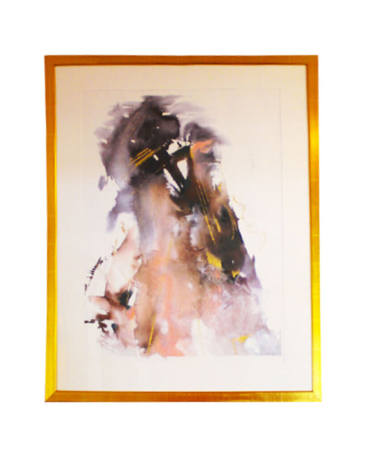Abstract Expressionism Signed DAnnunzio Ltd. Ed. 9/10, Gold Frame 30.5 x 39.25