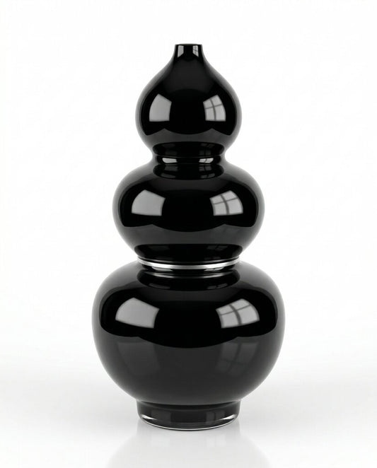 Triple Gourd Vase/Black 18H