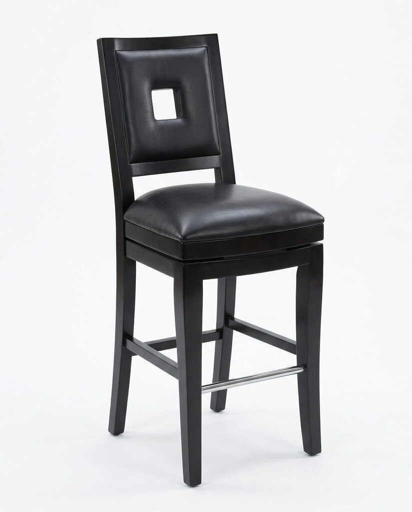 Berman Rosetti Grid Swivel Leather Bar Stools 18W 21D 44H - SET OF 3