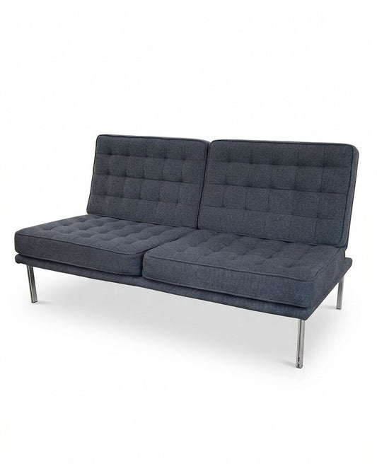 Florence Knoll Relaxed Two-Seater Sofa, Tufted w/Metal Frame 56.5" x 33" x 30.5"