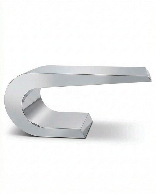 Italian Modern Polished Steel Console, In The Style of Marzio Cecchi 67.5 x 17.75 x 32.25