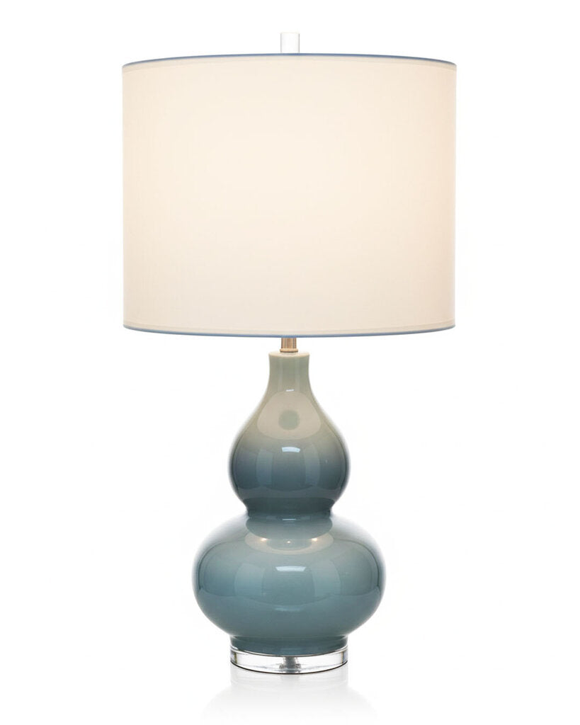 Handcrafted Double Gourd Glazed Ceramic Lamp 32H
