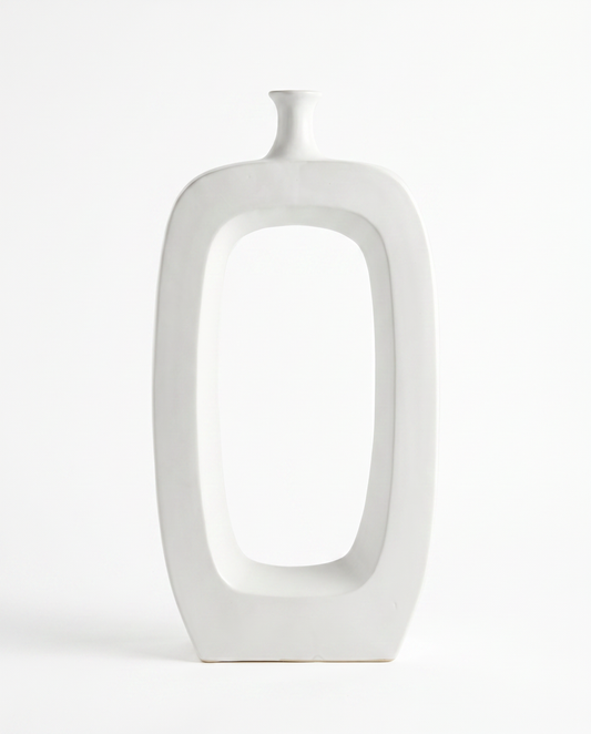 Cut Out White Vase 24.5H