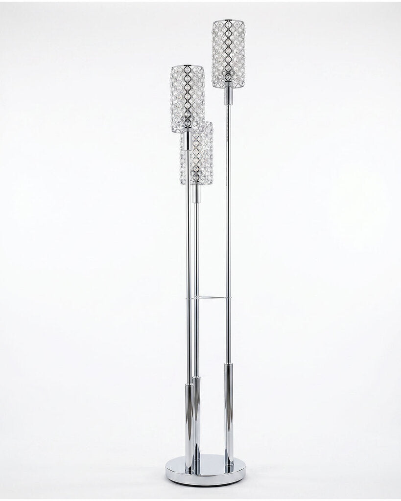 Possini Euro Design Glitz Crystal & Chrome 3-Tier Floor Lamp 11D X 70H