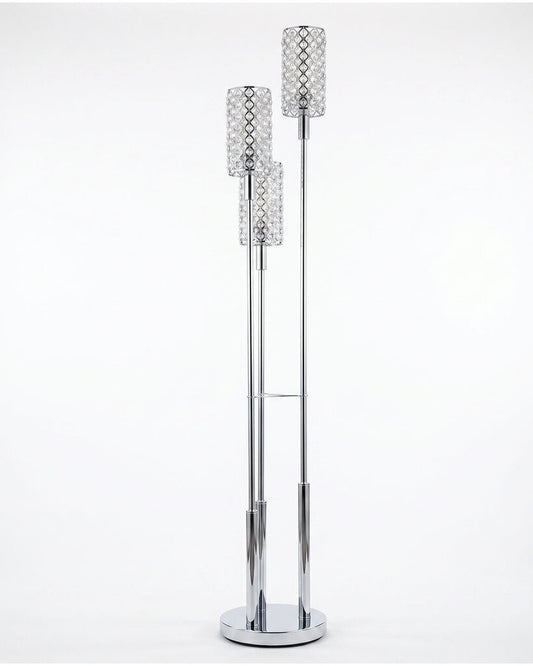 Possini Euro Design Glitz Crystal & Chrome 3-Tier Floor Lamp 11D X 70H