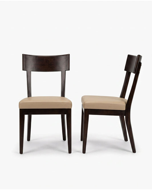 Holly Hunt by Christian Liaigre Dining Side Chairs, Premium Leather 18W 24D 35H - SET OF 4
