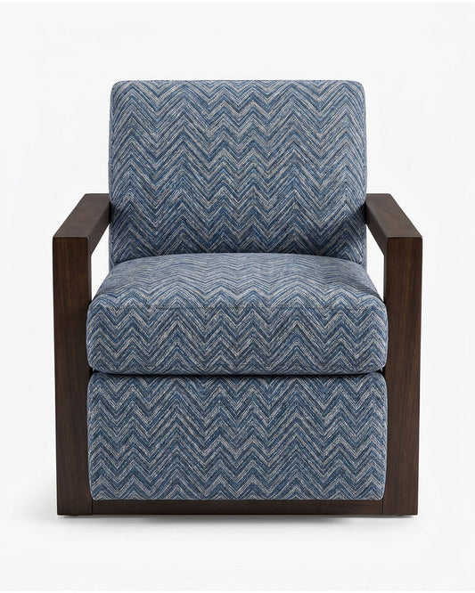 Vanguard Thom Filicia Collection Swivel Chairs, Fabric w/Leather 32W 36D 32H - PAIR