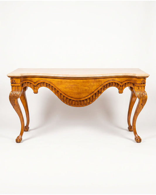 Maitland Smith Dutch Baroque Ornate Console w/Marble 67.5W 22D 35H