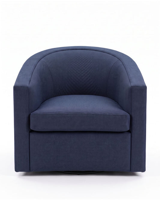 New Dakota Jackson Allegro Slip-Covered Fully Upholstered Lounge Chair, Dark Blue