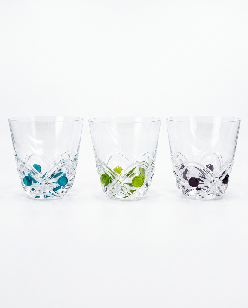 Lalique Floride Multi-Color Tumblers 4"Dia x 4.5"H (20 available) EACH
