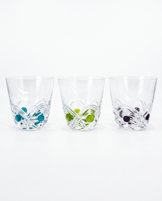 Lalique Floride Multi-Color Tumblers 4"Dia x 4.5"H (20 available) EACH