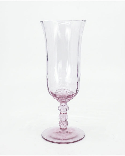 Hand Crafted French Swirl Champagne Rose Flutes - PAIR