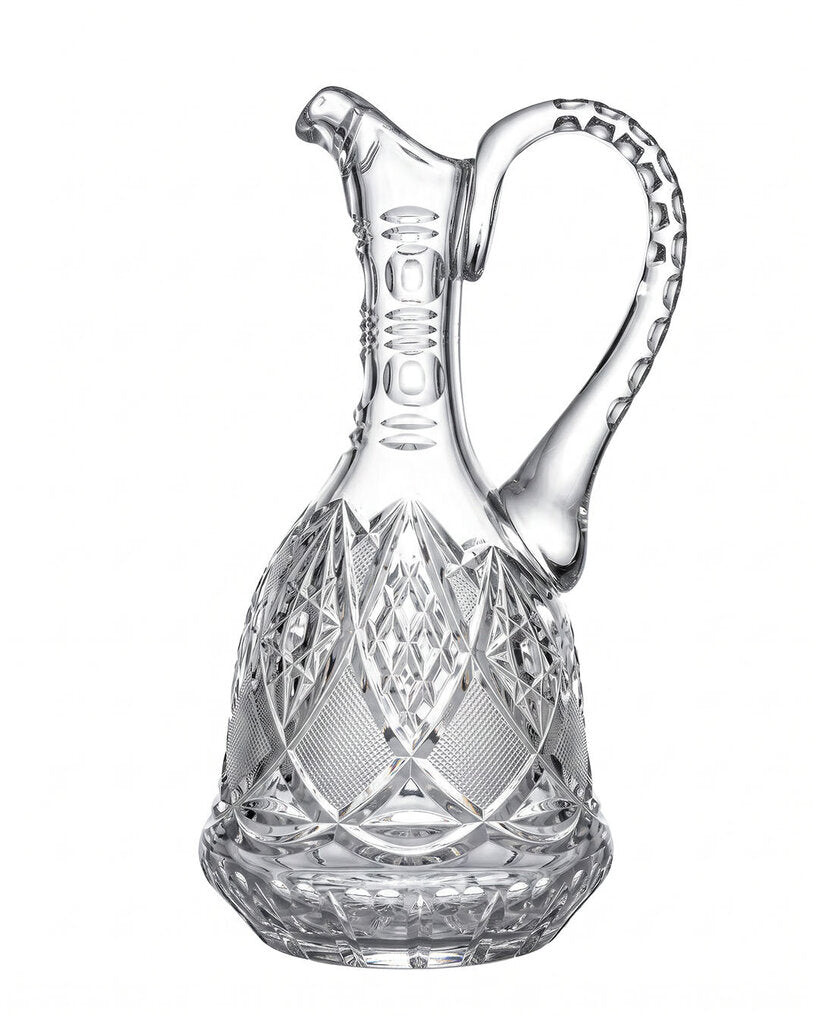 Crystal Embossed Decanter w/Stopper, w/Handle