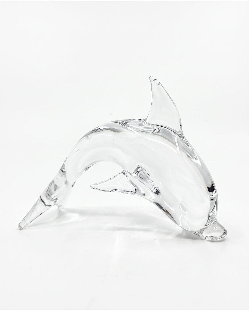 Daum France Clear Crystal Dolphine 7 x 2.5 x 4.75H