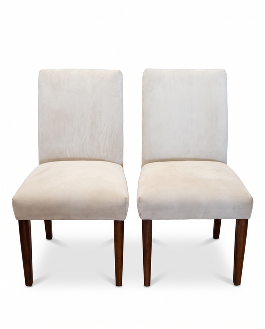 A. Rudin Taupe Suede Side Chairs 19.5W 27.5D 35H - PAIR