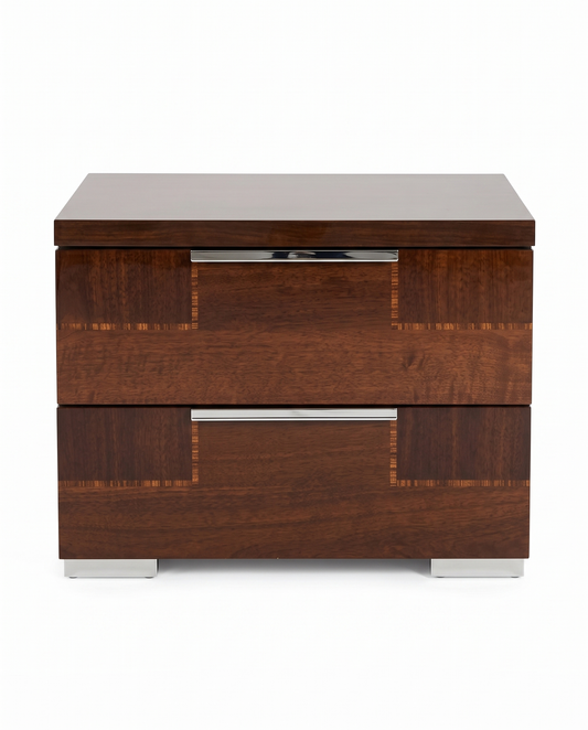 ALF Italia Pisa Collection, 2-Drawer Nightstands, Hi-Gloss 29.5W 17.5D 22H - PAIR
