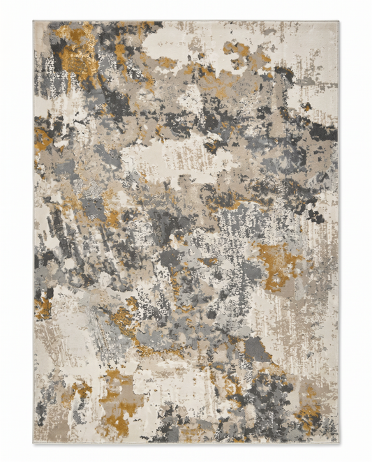 Annya Abstract Jute Ivory/Yellow/Gold Area Rug 8' x 11'