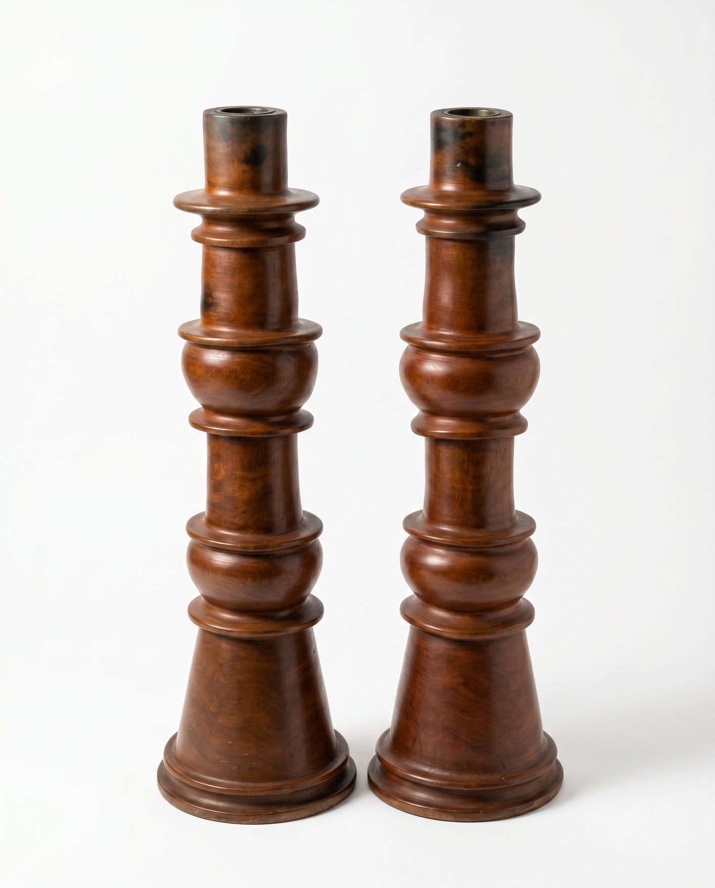 Architectural Salvage Terra Cotta Chimney Top Candlestick Holder 27H - PAIR