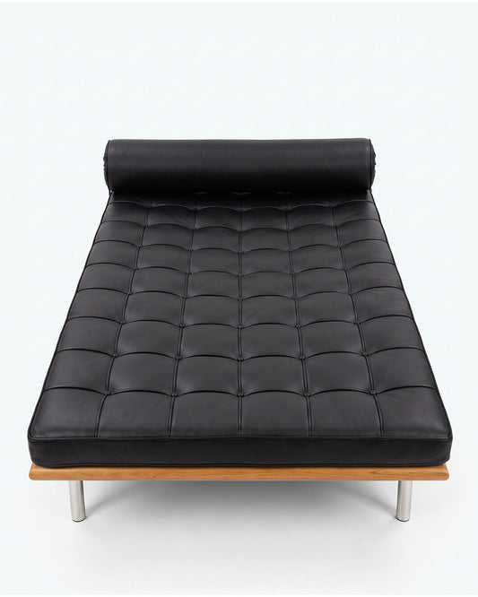 Barcelona Daybed, Black Ltr. Mies Van Der Rohe Design 79 x 39 x 23.5"