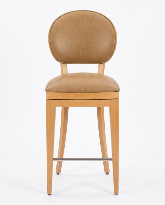 Berman Rosetti Jake Swivel Bar Stools, Honey Maple Wood 18.5W 21D 47H - SET OF 4