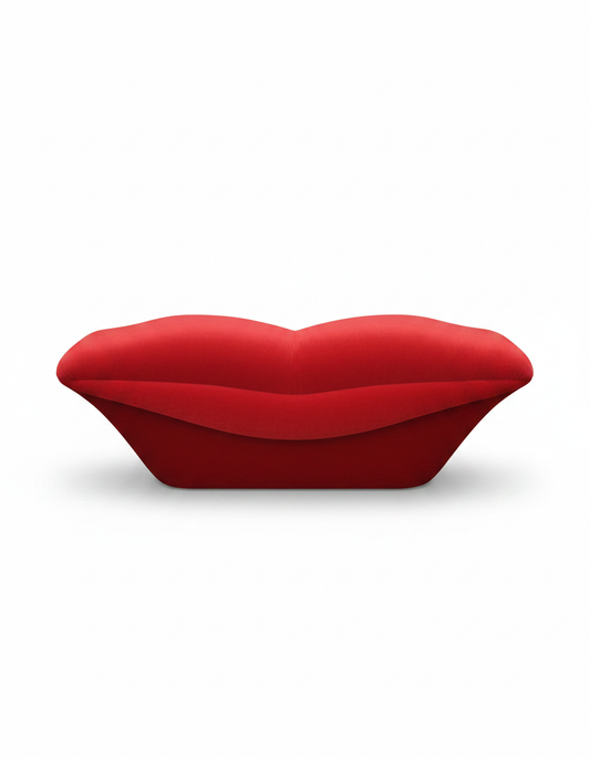 Bocca Red Velvet Lips Backless Love Seat 49.5W 12D 17.5H