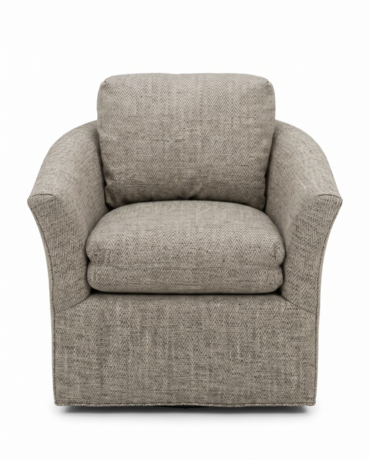 Century Upholstered Swivel Tub Chair 31W 33D 29H