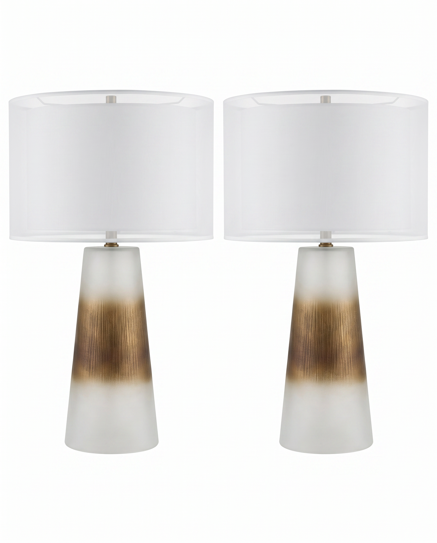 Ceramic Table Lamps w/Subtle Tapered Design 32H - PAIR