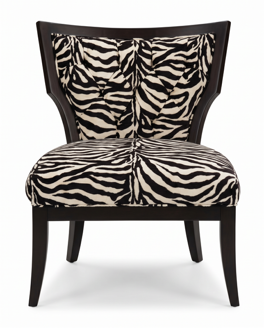 Courtney Modern Zebra Pattern Club Chair 30W 28.5D 31.5H