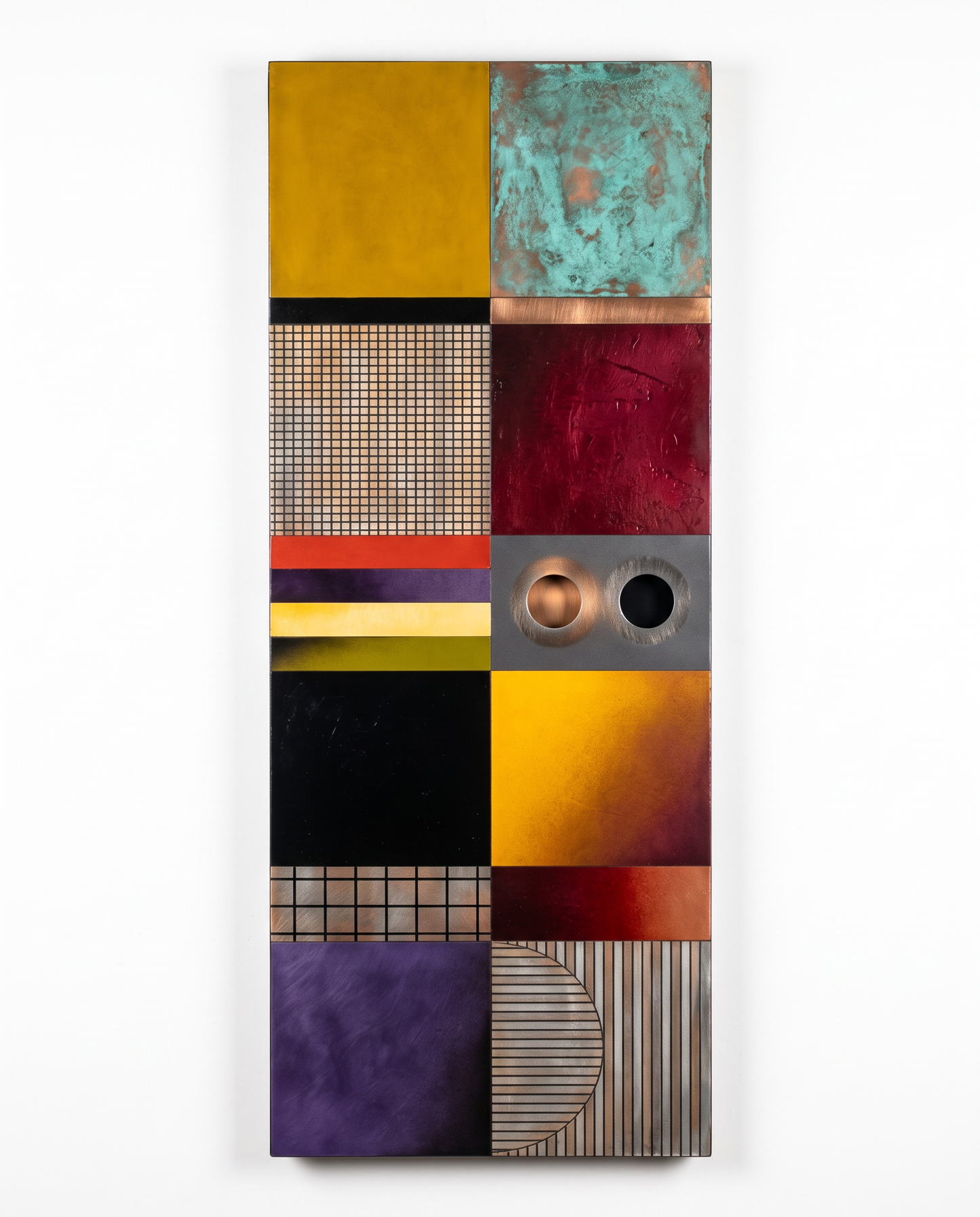 "Cross Track" Multi-Color Abstract Acrylic on Canvas by Greg Robinson 22 x 66
