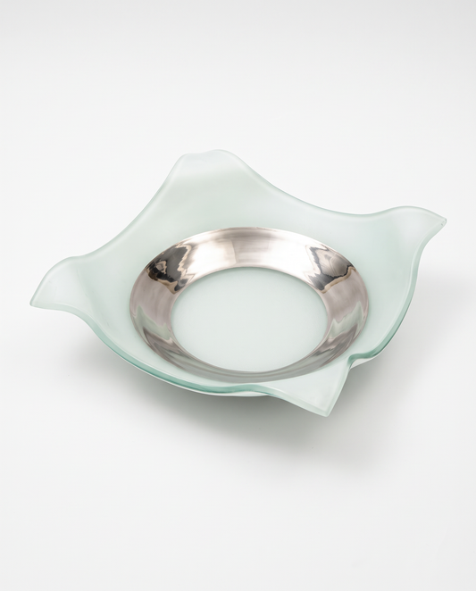 Cumbuca Blue Sq. Glass Bowl 17.75 Sq. 6H