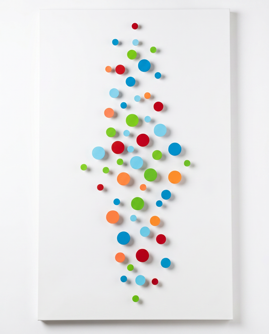 "DISC Colors" by Nestro Citino, 3-D Wall Art on Canvas 48 x 30