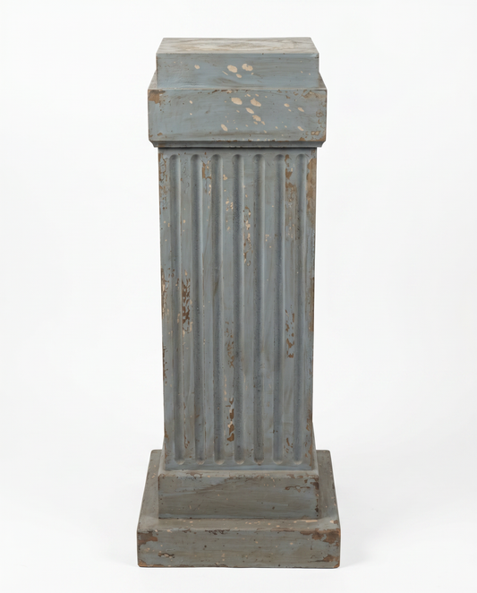 Distressed Farmhouse-Style Pedestal Column 17Sq 42.5H - PAIR