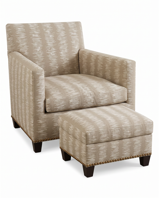 Donghia Grey Lounge Chair w/Ottoman 33W 32D 34.5H