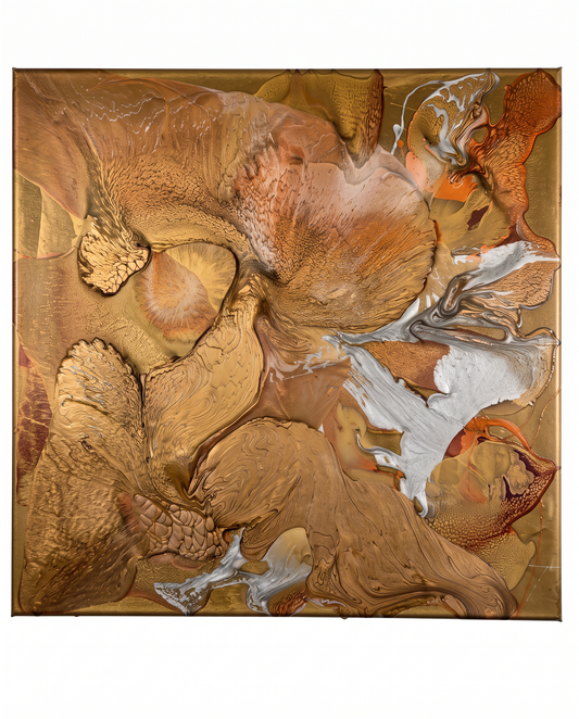 Elan Vital Original "Metallic Elegance" Collection Acrylic on Canvas 45.25"Sq