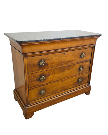 French Louis Philipe Style Commode w/3-Drawers/Hidden Drawer 47W 20.5D 39.5H