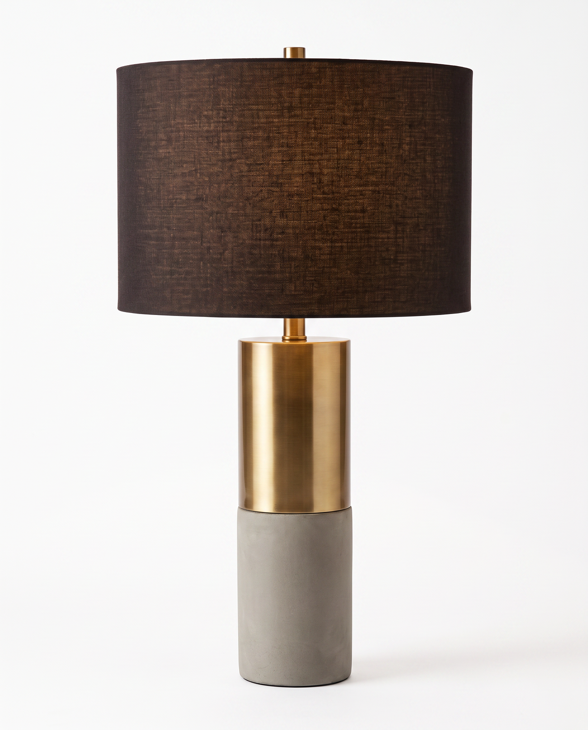 Hampton Hill Fulton Tbl. Lamp, Gold Metal Top, Gray Concrete Base 27.5"H