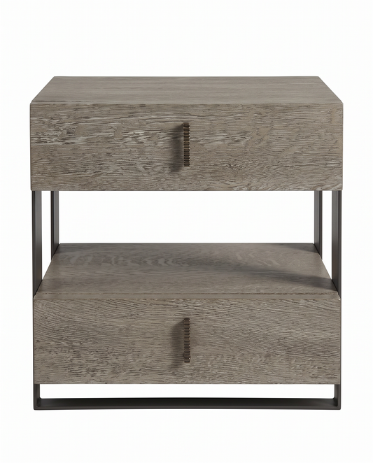 Hooker Miramar Carmel Caspian 2-Drawer Table Nightstands in Grey 26W 18D 24.5H - PAIR