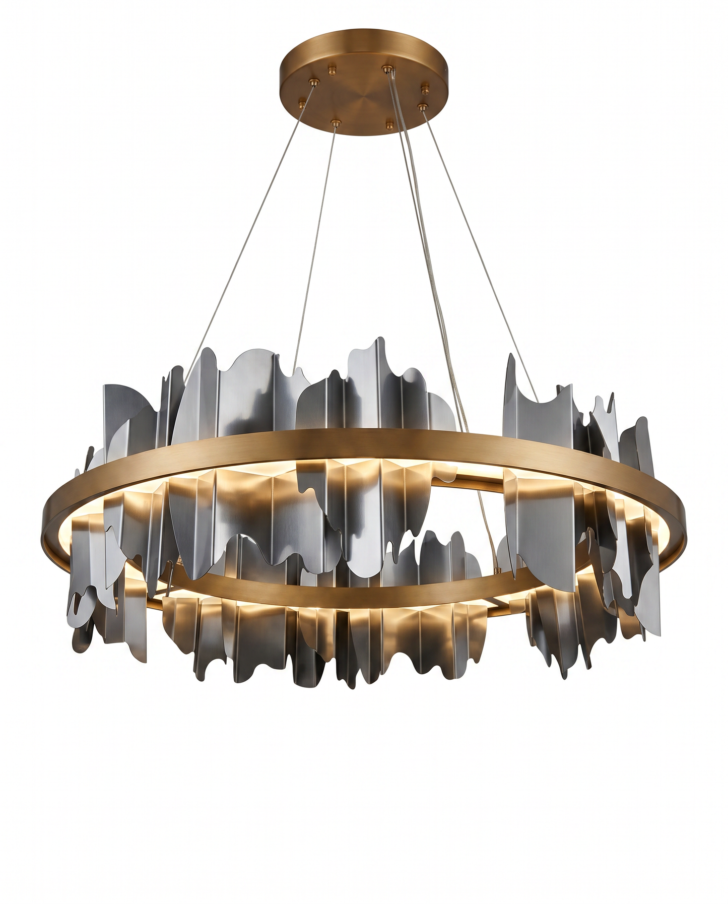 Hubbardton Forge Hildene Wide LED Abstract Ring Chandelier 31.5D X 8.7H X 30-100L