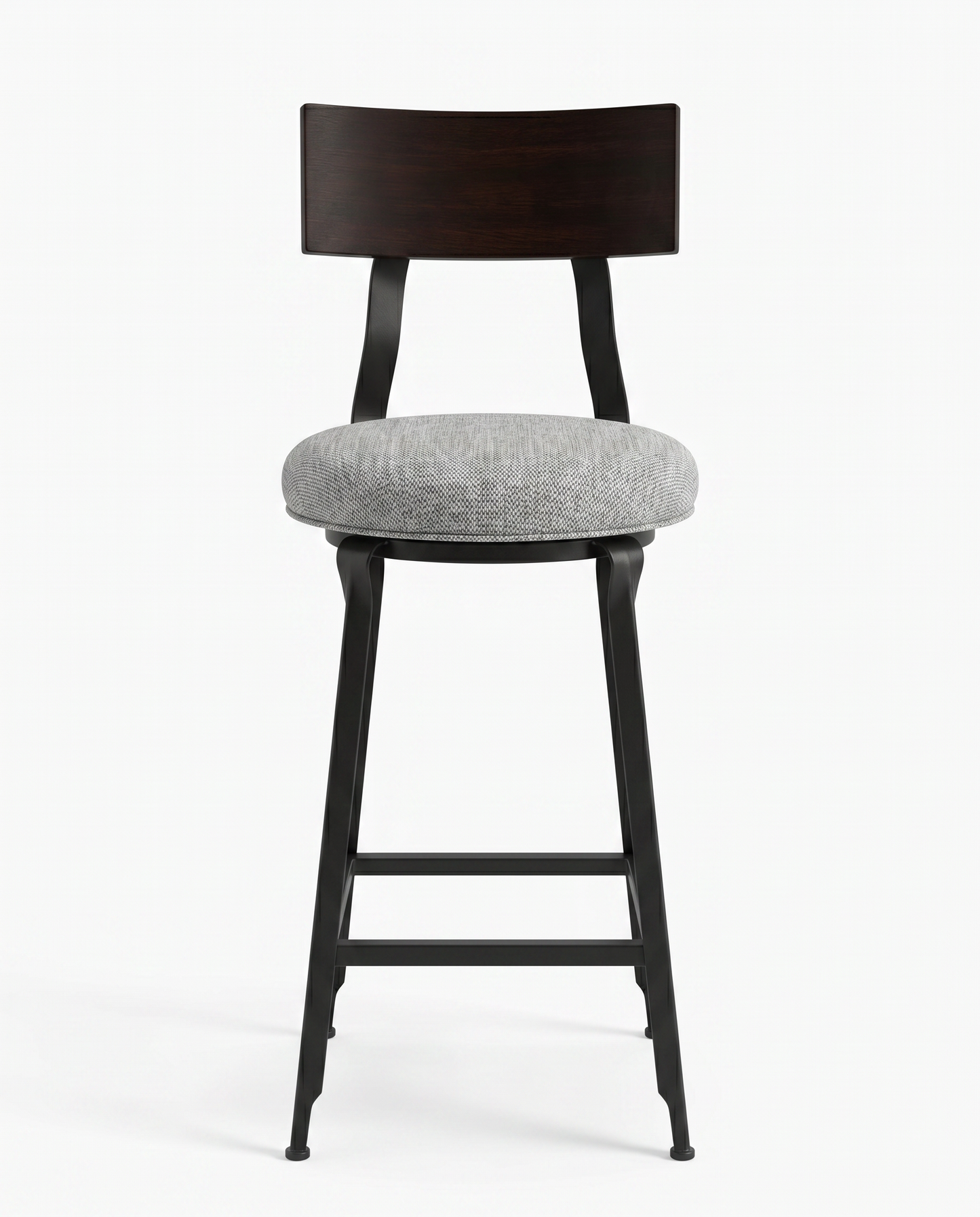 Hudson Pub Stool, Upholstered Seat on Metal Frame w/Curved Back 16W 17D 44.25H (8 available)