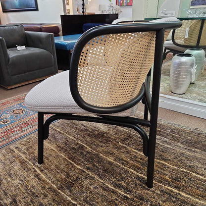 Gebruder Thonet Vienna "Suzenna" Lounge Chair by Chiara Andreatti, Lacq. Bent Beech Wd, Woven Cane