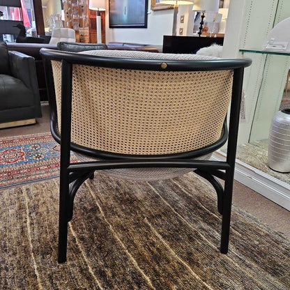 Gebruder Thonet Vienna "Suzenna" Lounge Chair by Chiara Andreatti, Lacq. Bent Beech Wd, Woven Cane