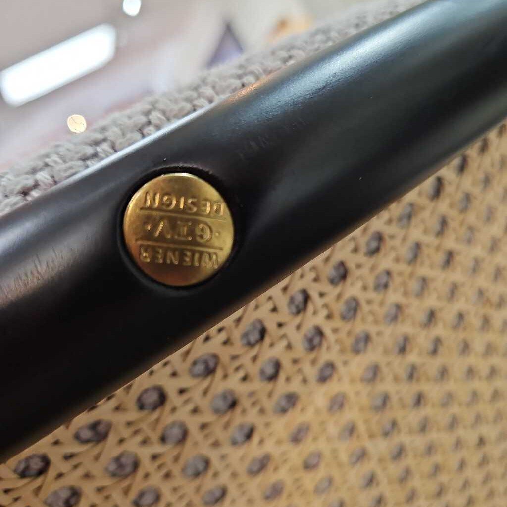 Gebruder Thonet Vienna "Suzenna" Lounge Chair by Chiara Andreatti, Lacq. Bent Beech Wd, Woven Cane