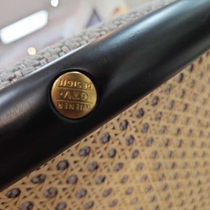 Gebruder Thonet Vienna "Suzenna" Lounge Chair by Chiara Andreatti, Lacq. Bent Beech Wd, Woven Cane