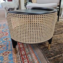 Load image into Gallery viewer, Gebruder Thonet Vienna &quot;Suzenna&quot; Side Table by Chiara Andreatti, Lacq. Bent Beech Wd, Woven Cane

