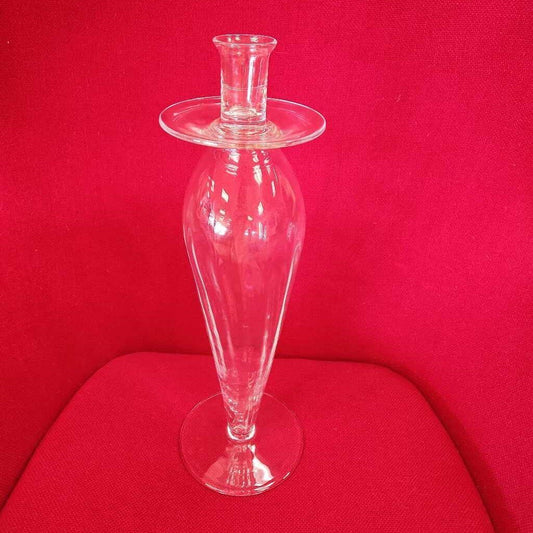 Italian Made Glass Portobello Candle Holder 5.75"Dia x 17"H